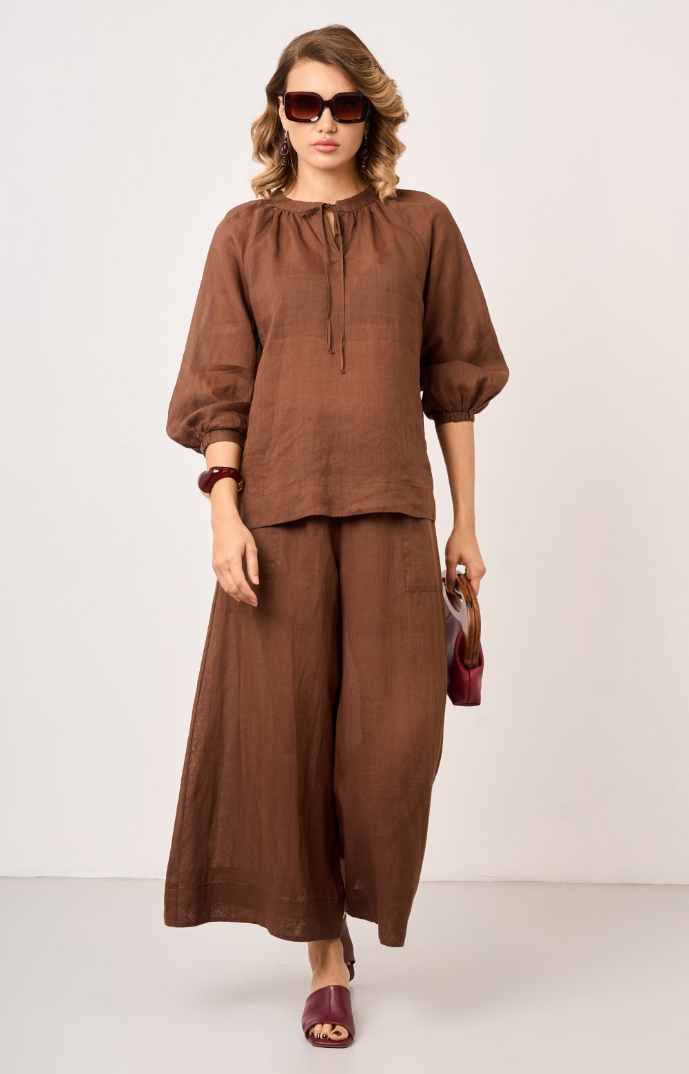 Блузка ЭЛИОР 05554C коричневый