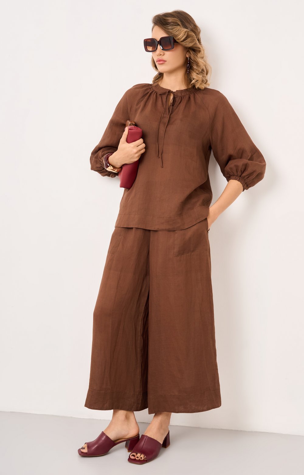 Блузка ЭЛИОР 05554C коричневый