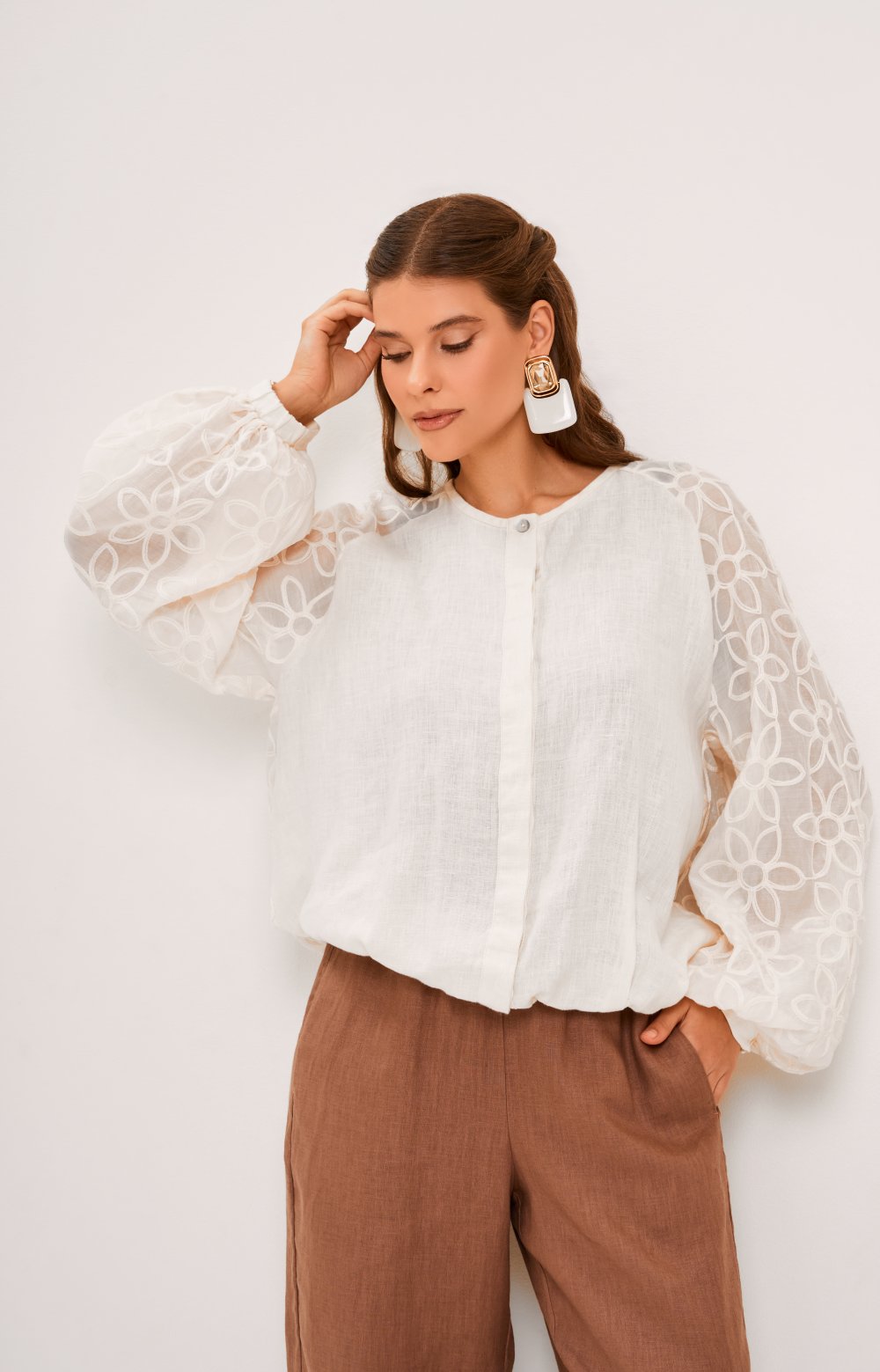 Блузка АУРЕЛИЯ 05572C бежевый