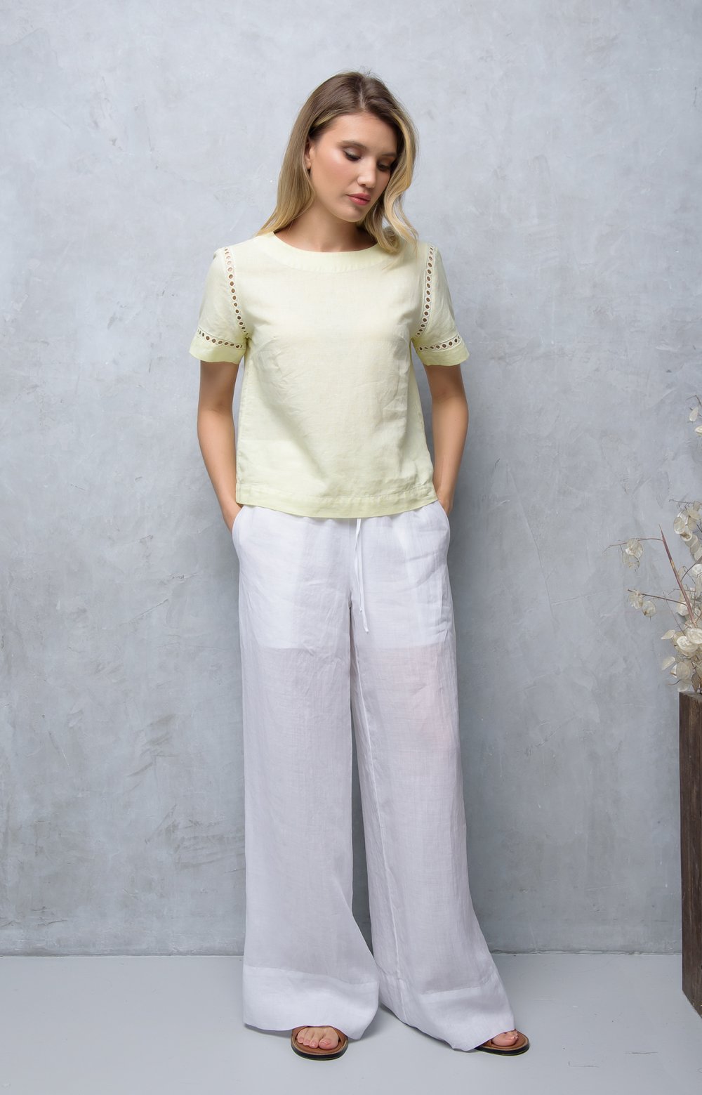 Брюки ЛЕОНОР 01188Y белый