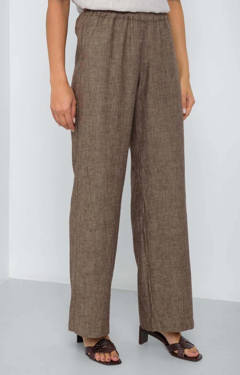 Брюки ЛИНО 01085O коричневый-меланж