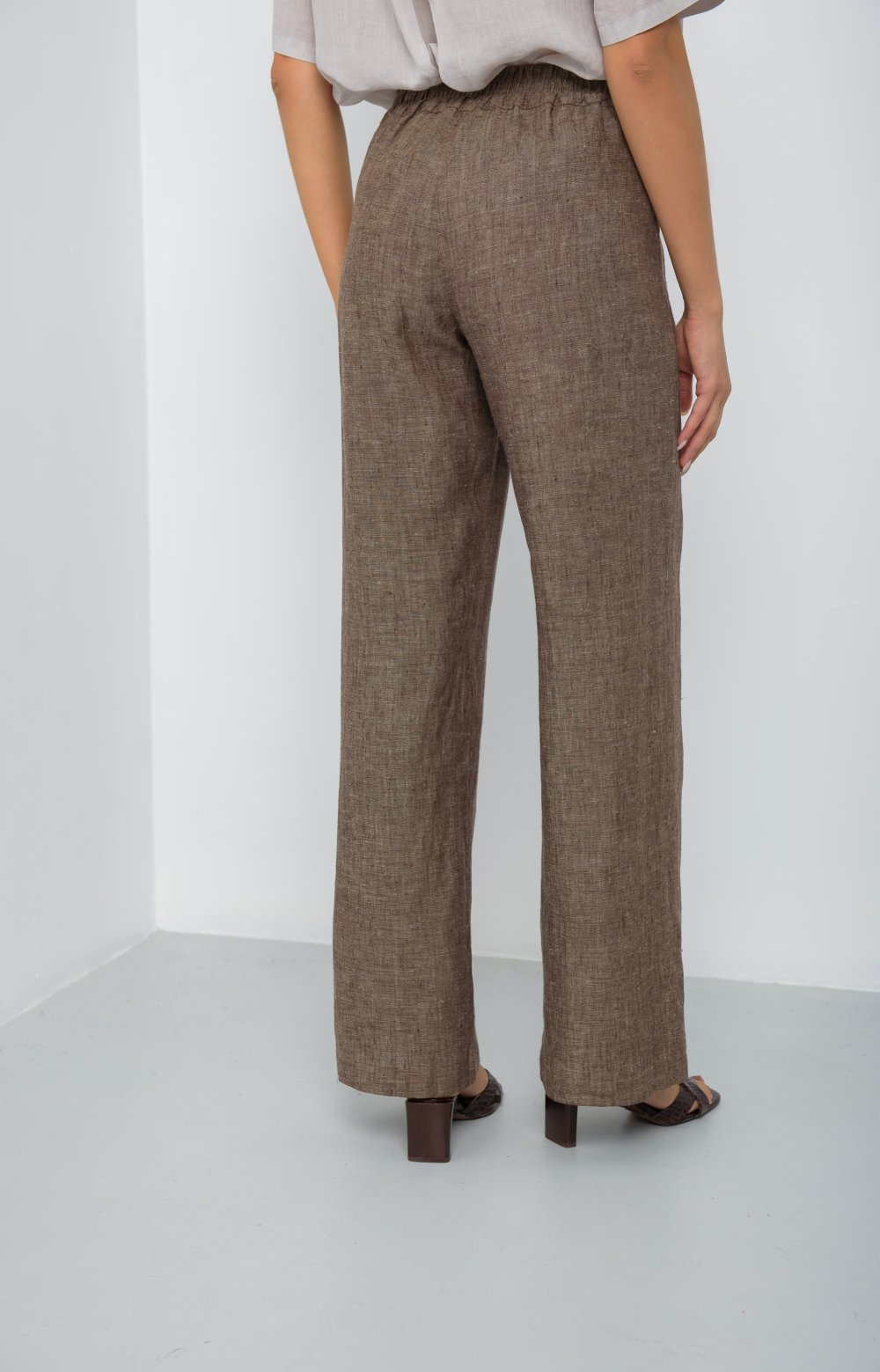 Брюки ЛИНО 01085O коричневый-меланж