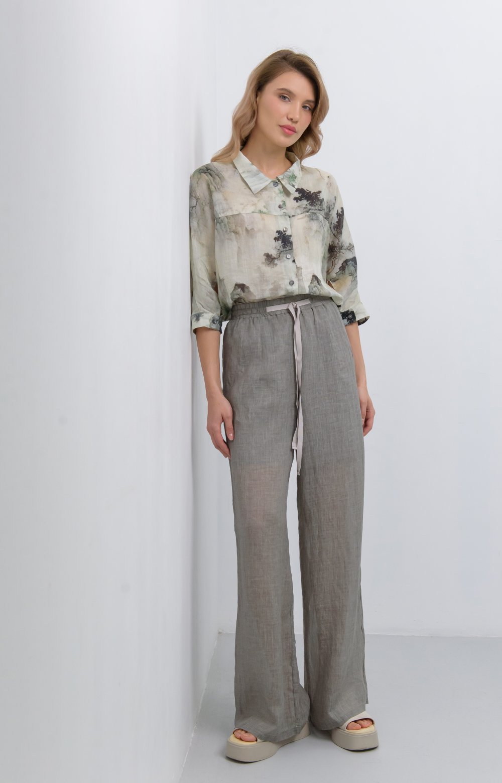 Брюки МАРНИ 01387AA серый меланж