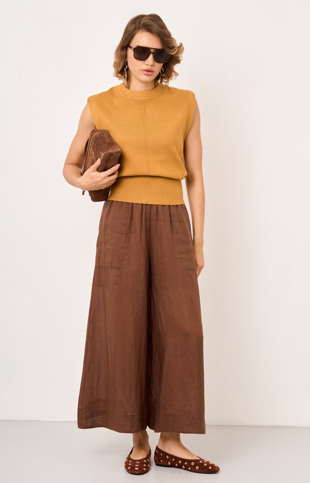 Брюки ЭЛИОР 01559C коричневый