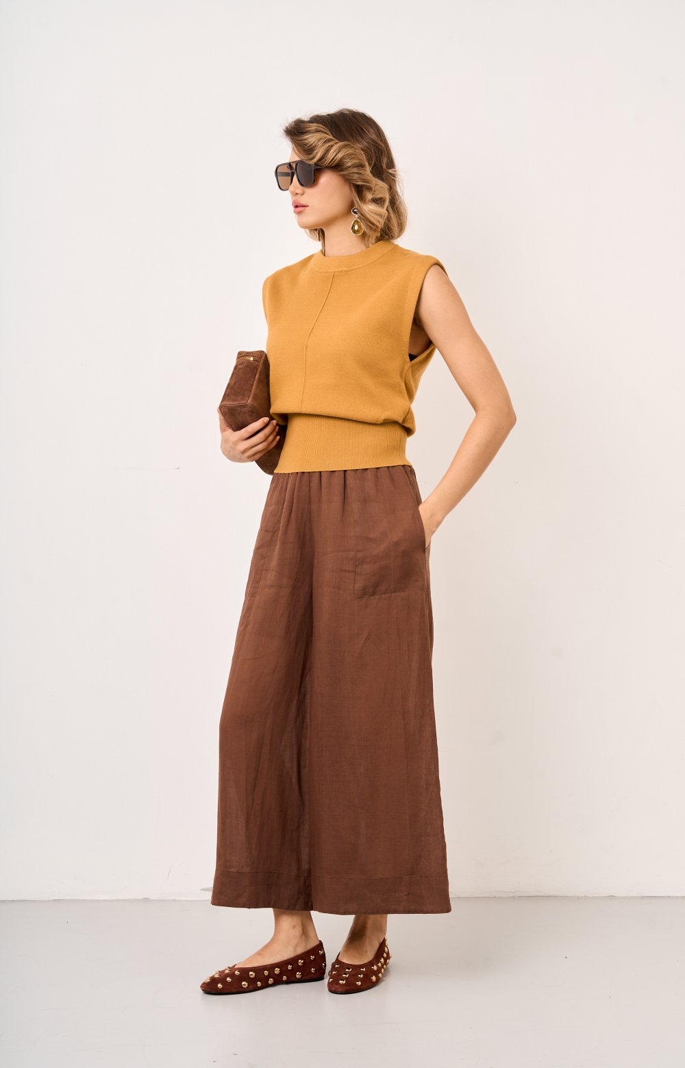 Брюки ЭЛИОР 01559C коричневый