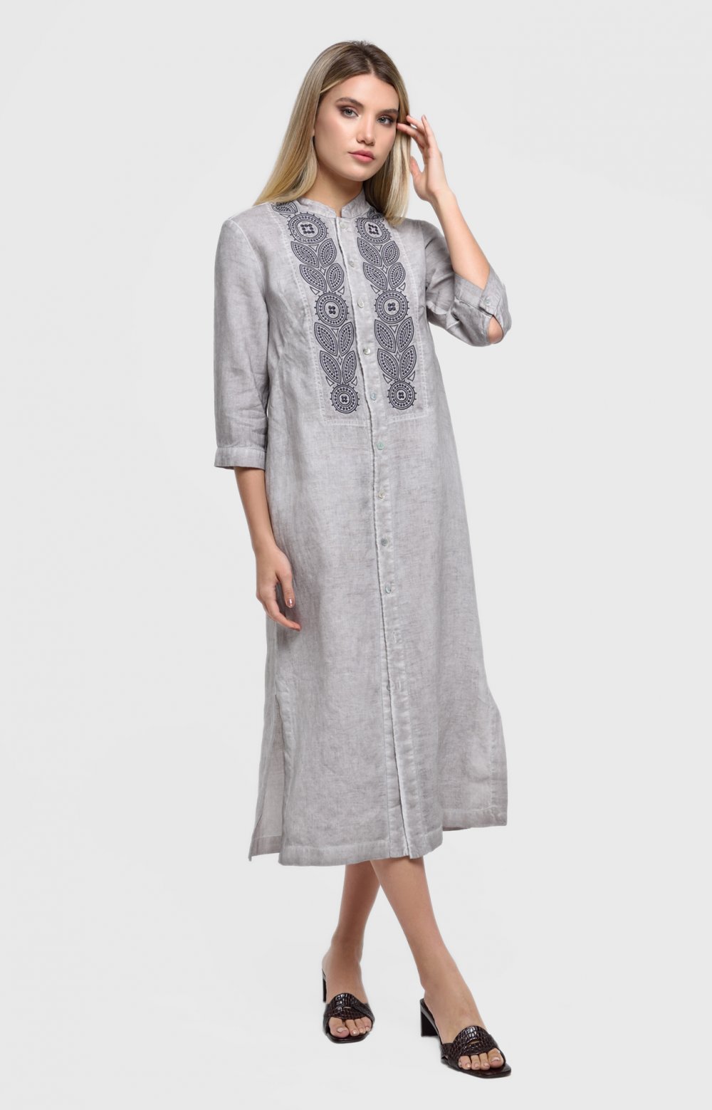 Платье МИЛАНО 03318R серо-коричневый