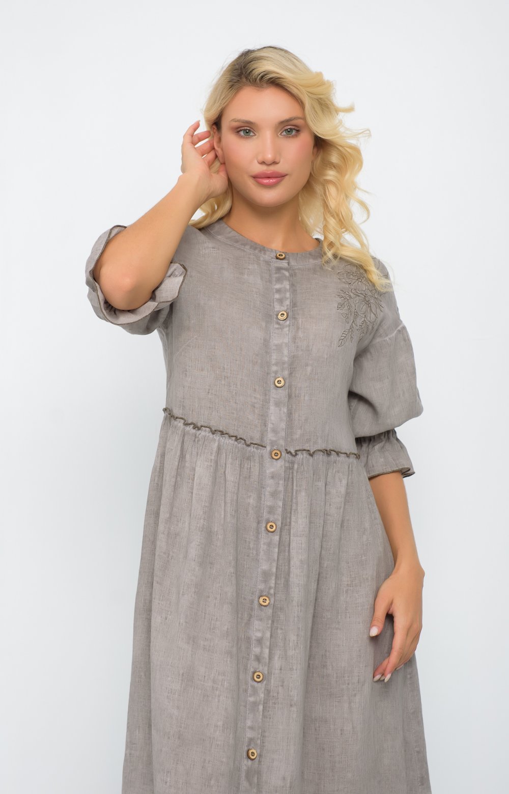 Платье МАУРИ 03313AA серо-коричневый