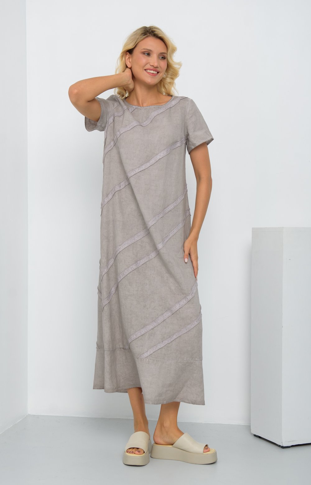 Платье СИЯ 03597AA серо-коричневый