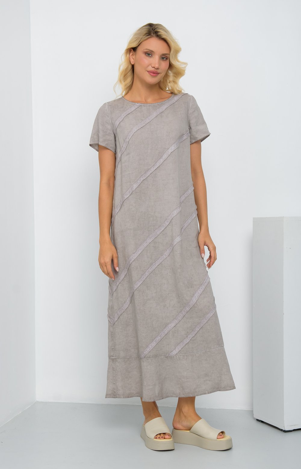 Платье СИЯ 03597AA серо-коричневый