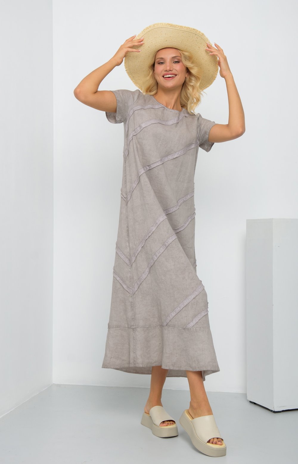 Платье СИЯ 03597AA серо-коричневый