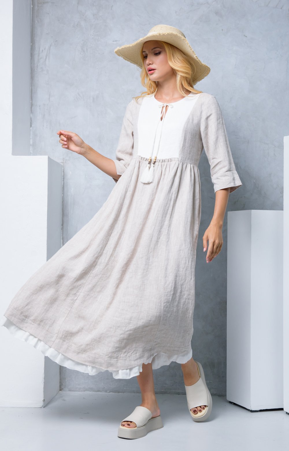 Платье ВИЛМА 03359AA бежевый-меланж