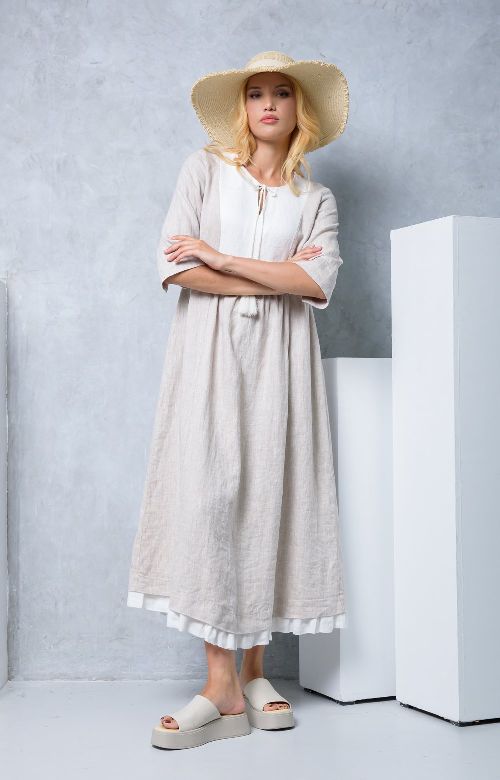 Платье ВИЛМА 03359AA бежевый-меланж