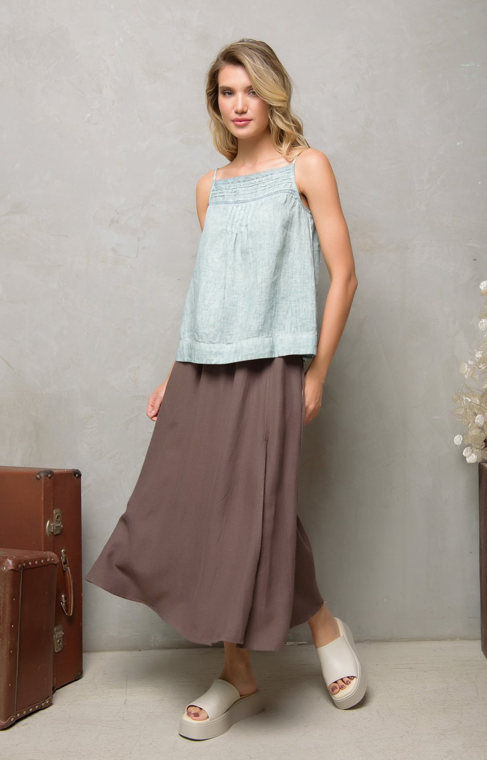 Блузка ЛЮК 05174Y оливковый