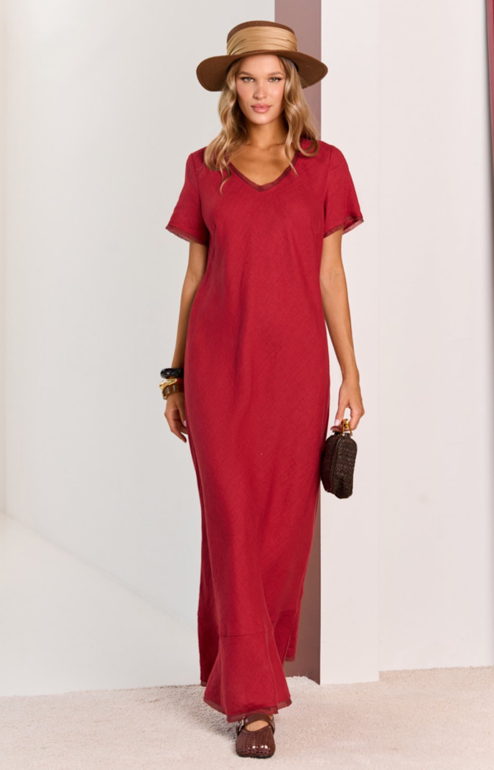 Платье БАЗИК 03522С бордовый