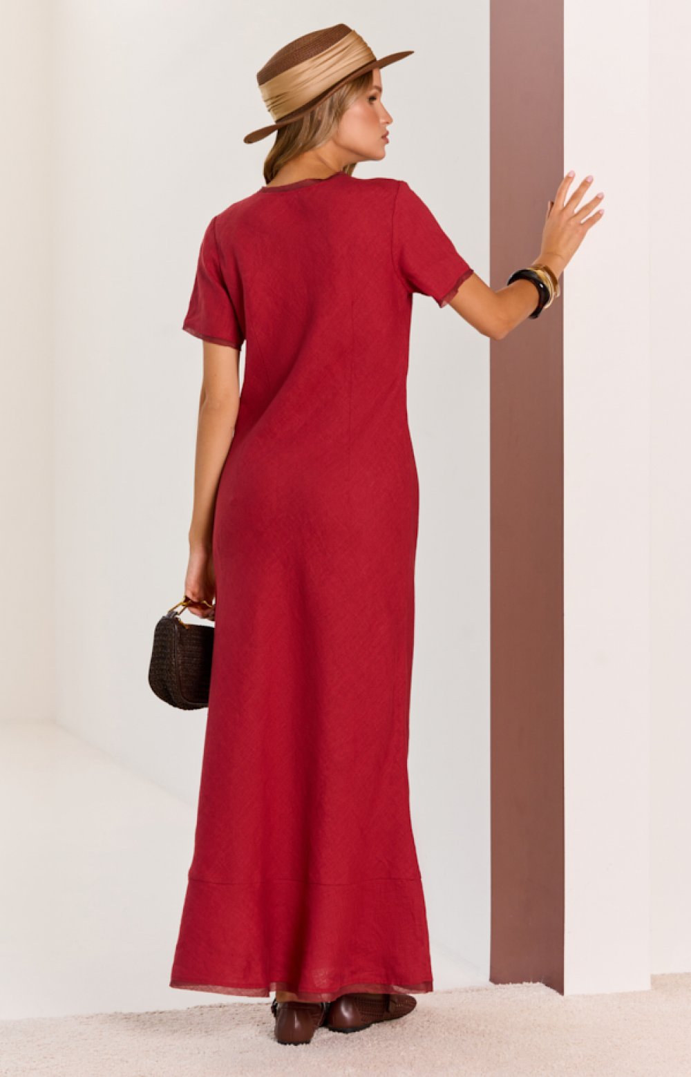 Платье БАЗИК 03522С бордовый