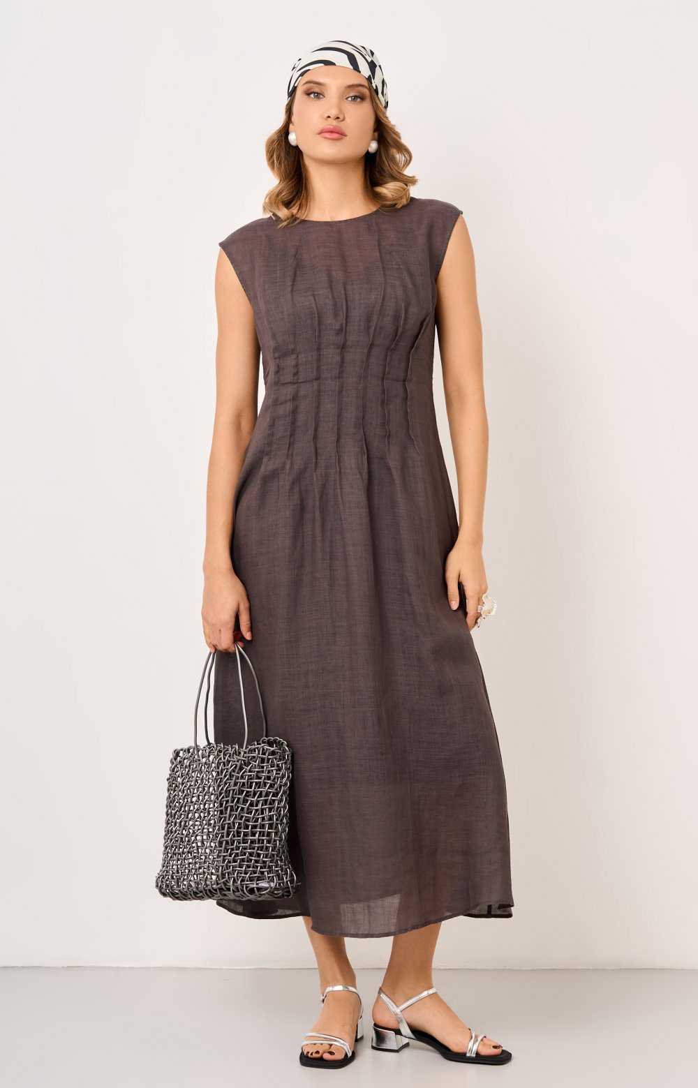 Платье АУРА 03538С серый