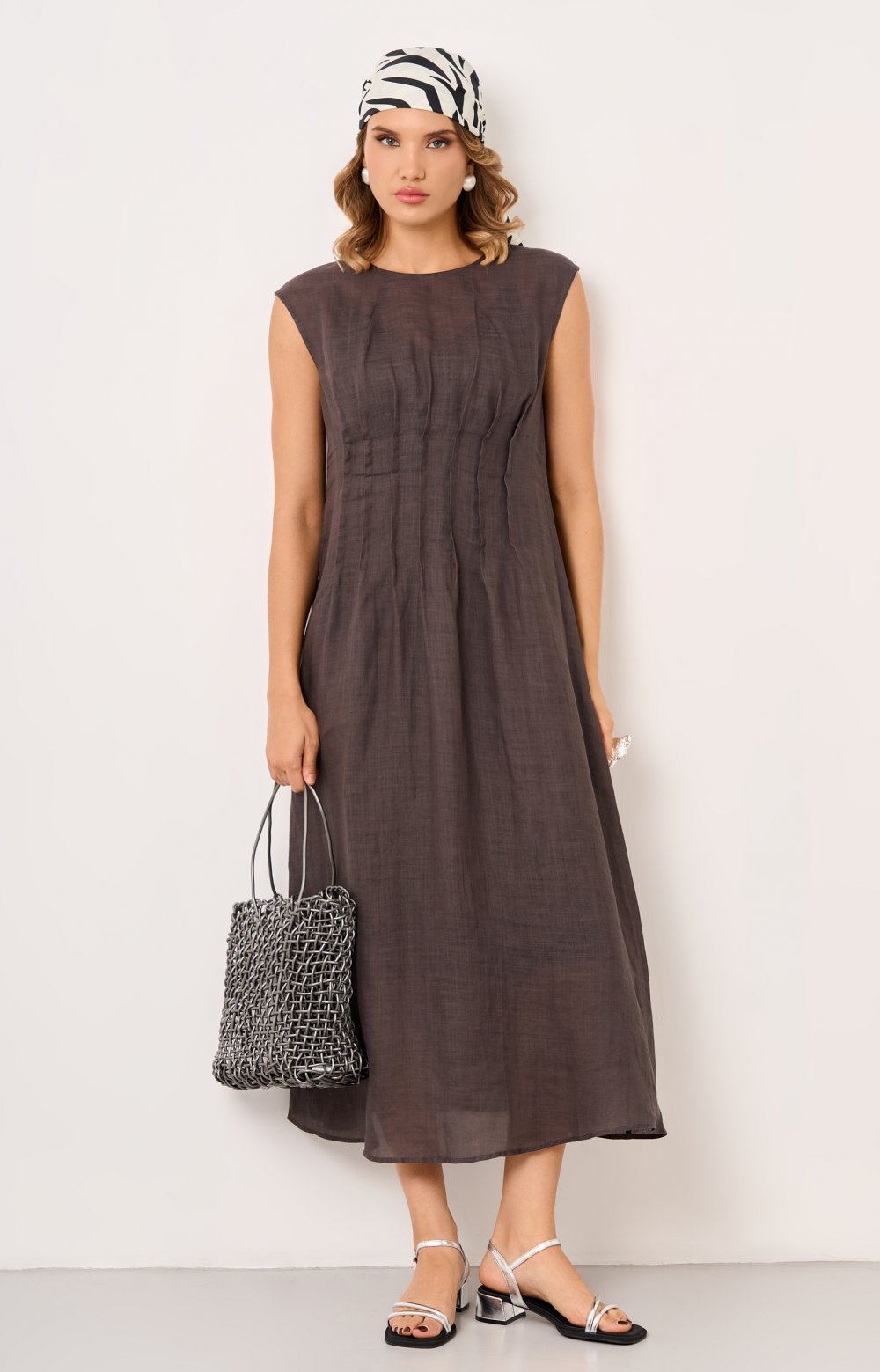 Платье АУРА 03538С серый