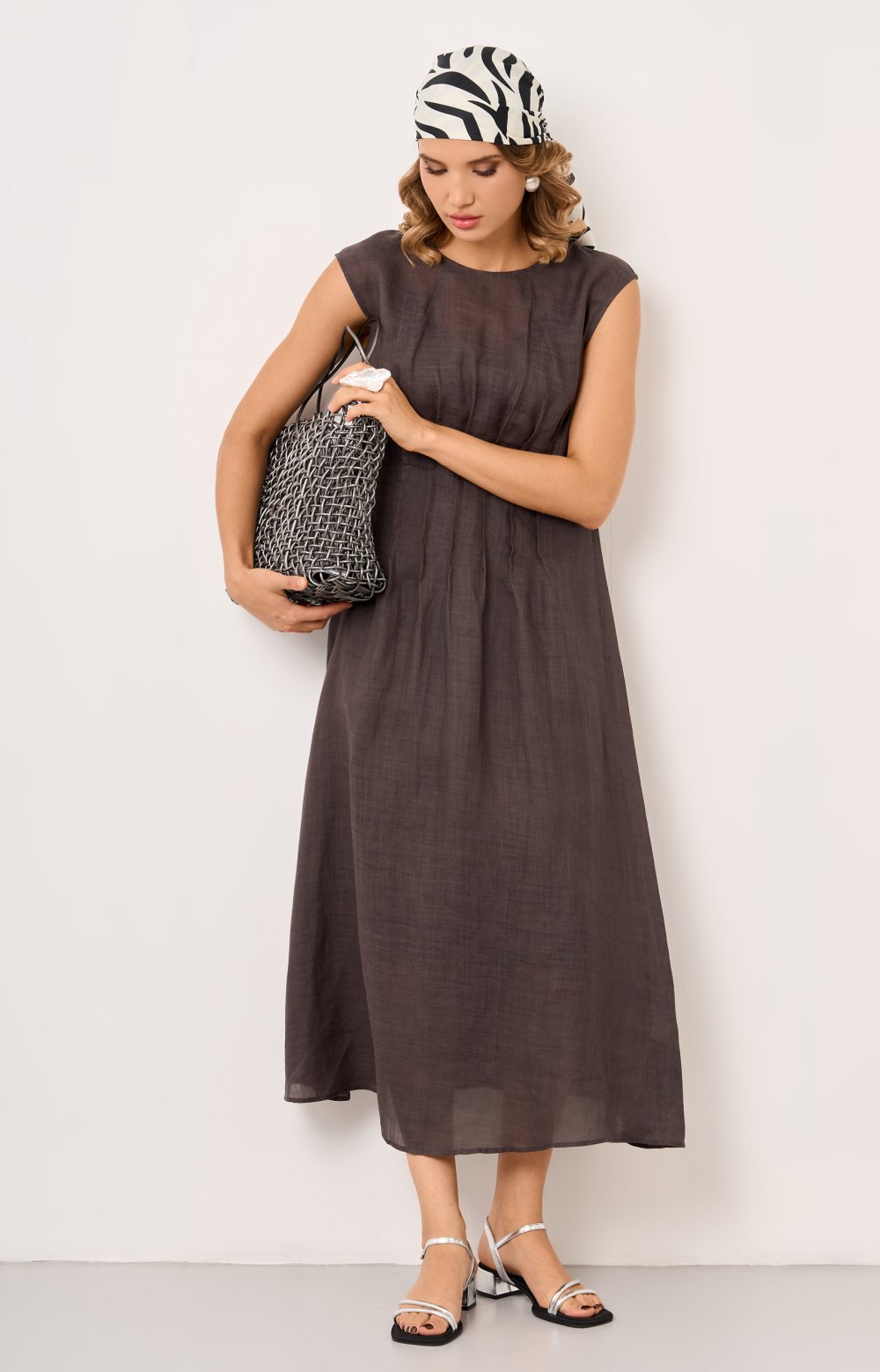 Платье АУРА 03538С серый