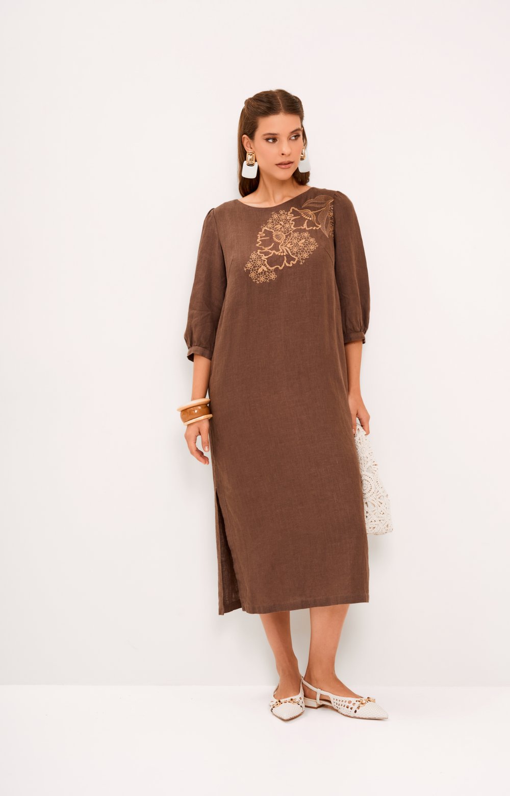 Платье КАНДИАНИ 03543С коричневый