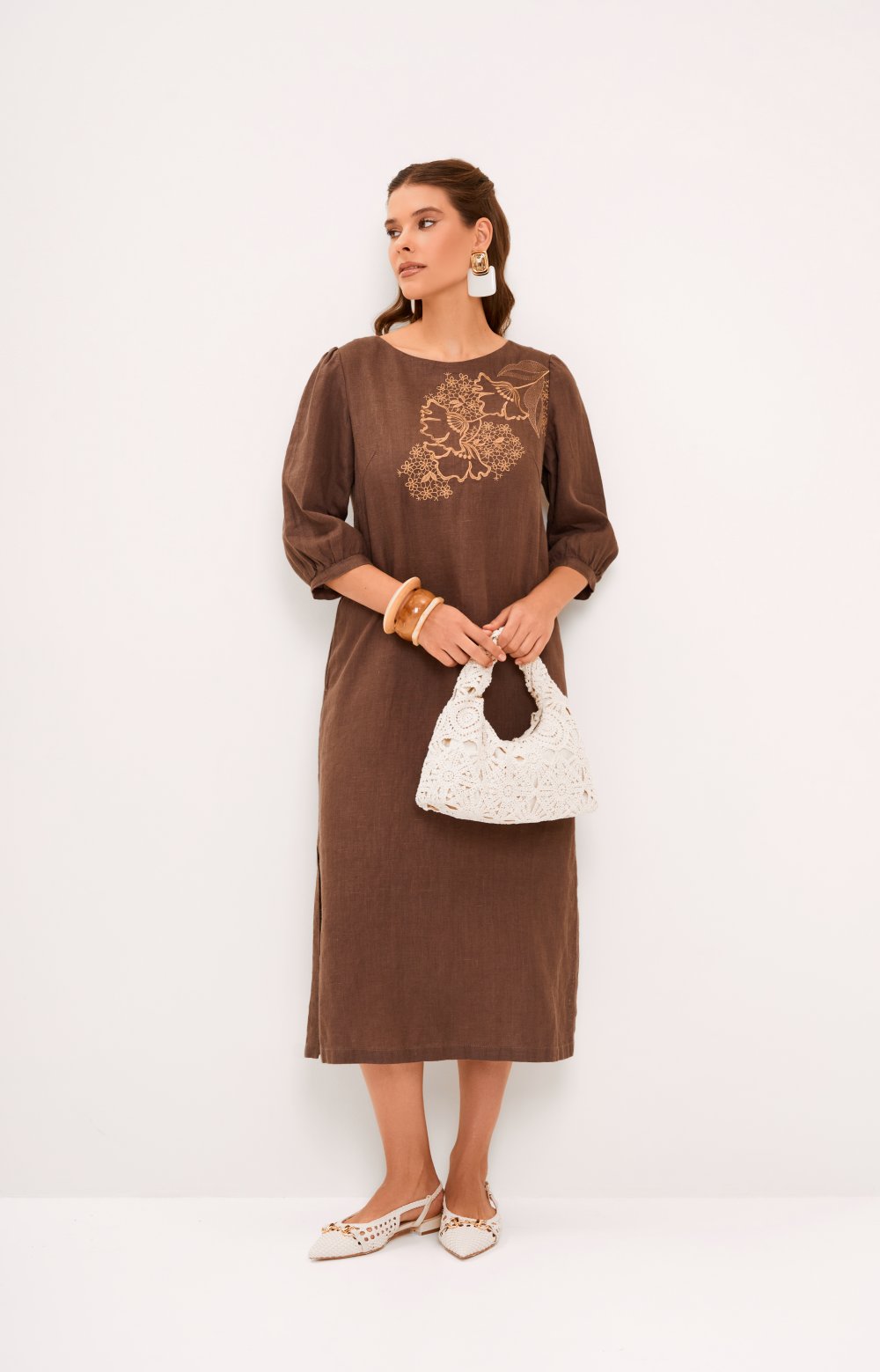 Платье КАНДИАНИ 03543С коричневый