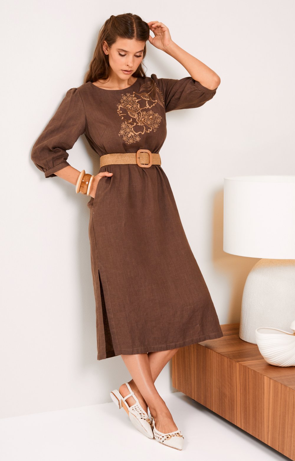 Платье КАНДИАНИ 03543С коричневый