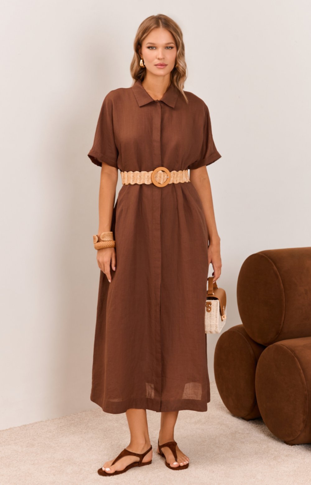 Платье БЭЛАНС 03544С коричневый