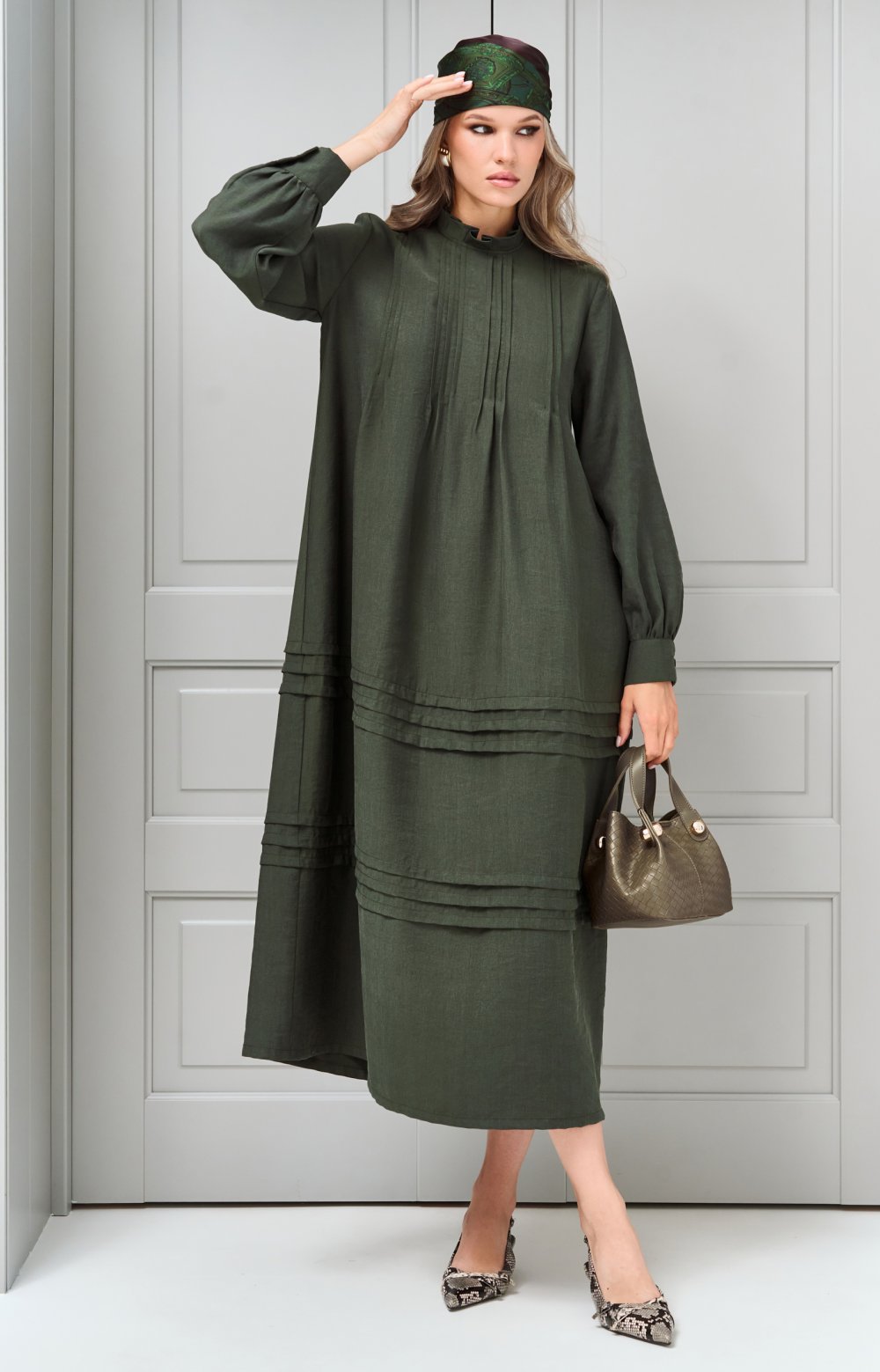 Платье АРОМА 03464ВВ хаки