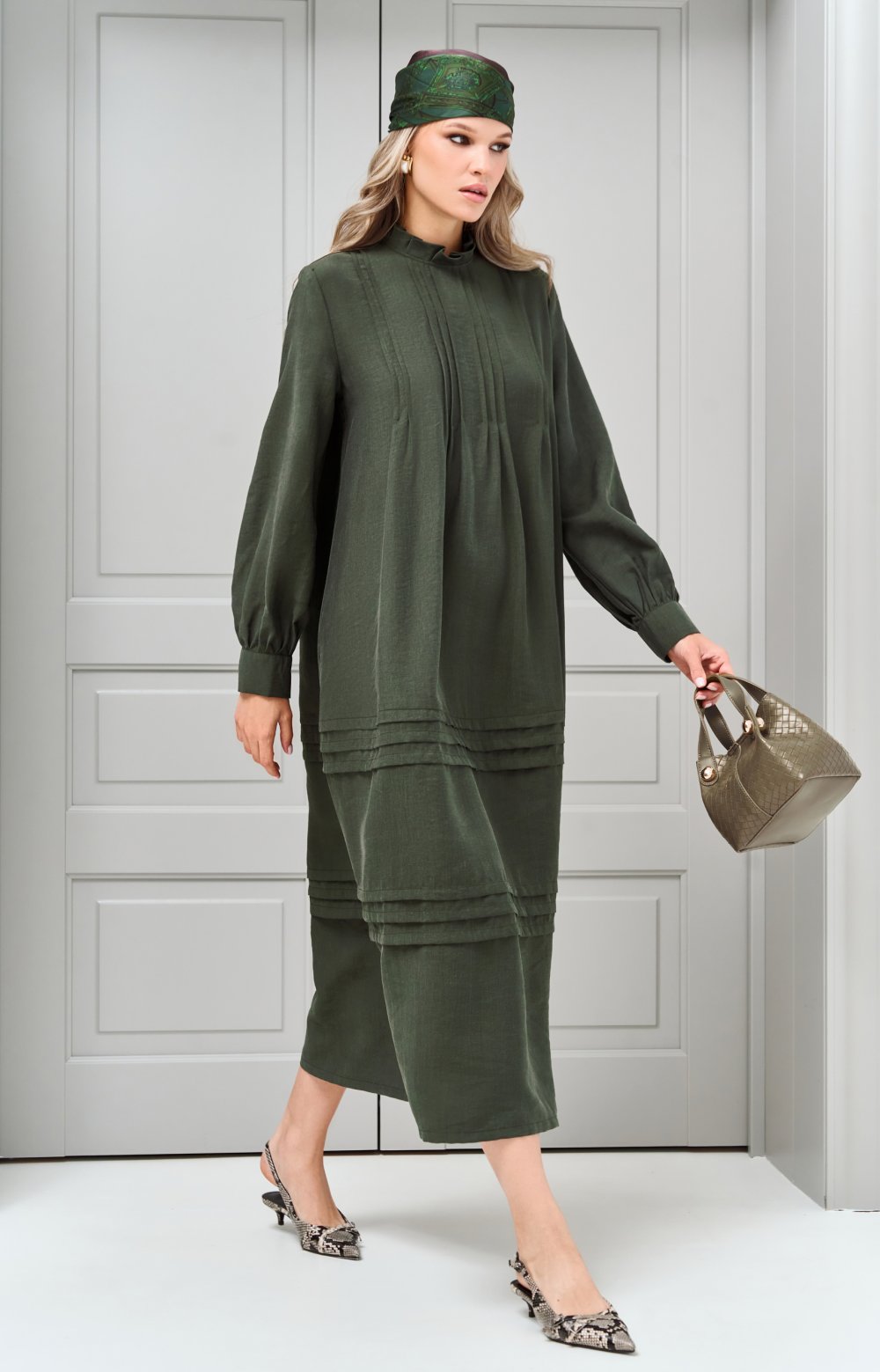 Платье АРОМА 03464ВВ хаки