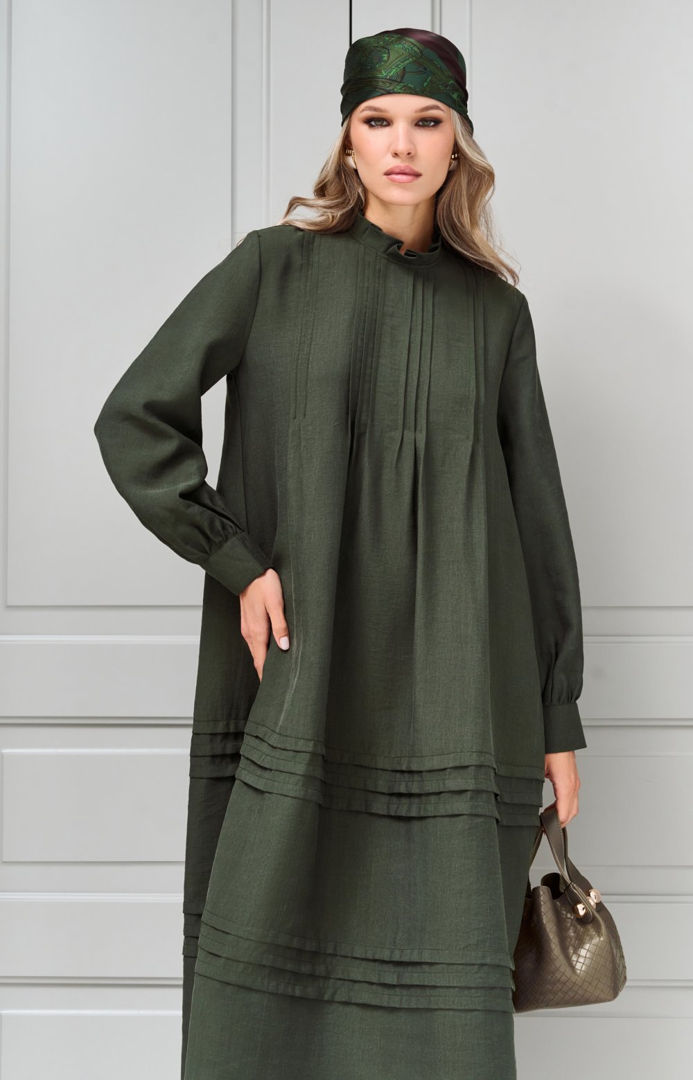 Платье АРОМА 03464ВВ хаки