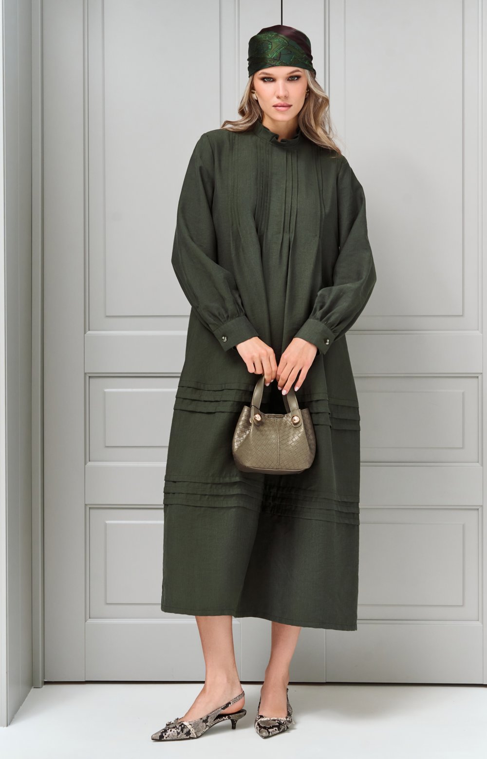 Платье АРОМА 03464ВВ хаки