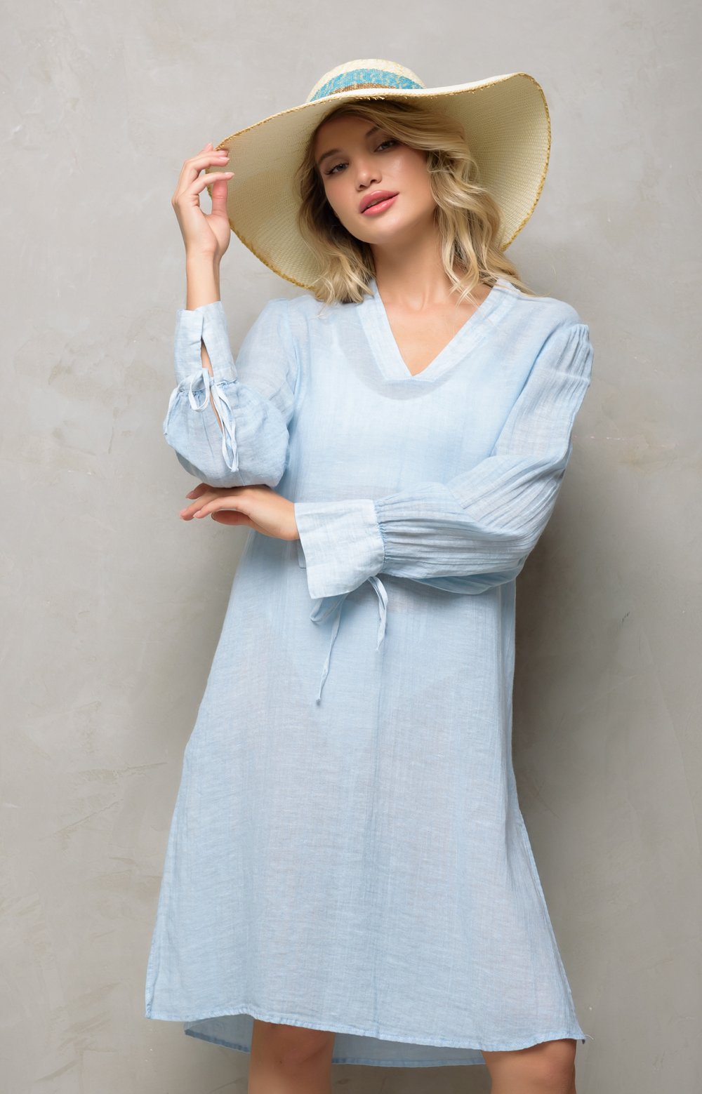 Блузка ЛУИДЖИ 05135Y серо-голубой