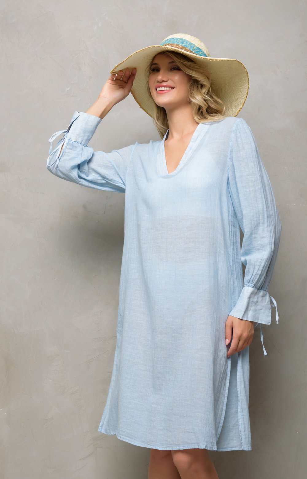 Блузка ЛУИДЖИ 05135Y серо-голубой