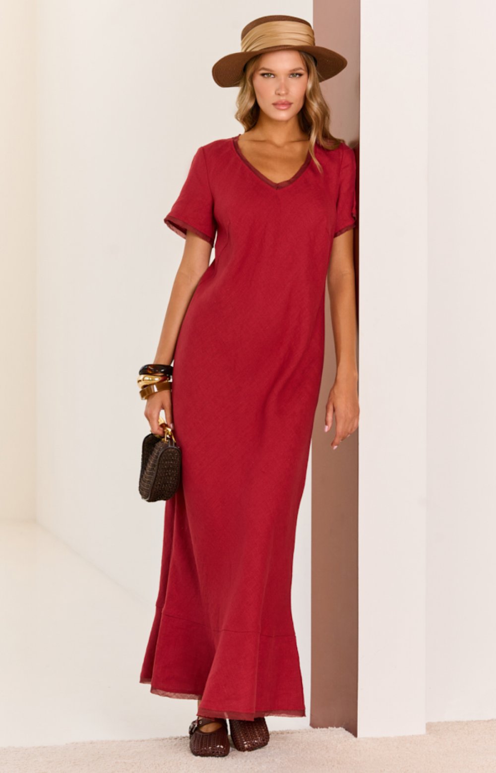 Платье БАЗИК 03522С бордовый