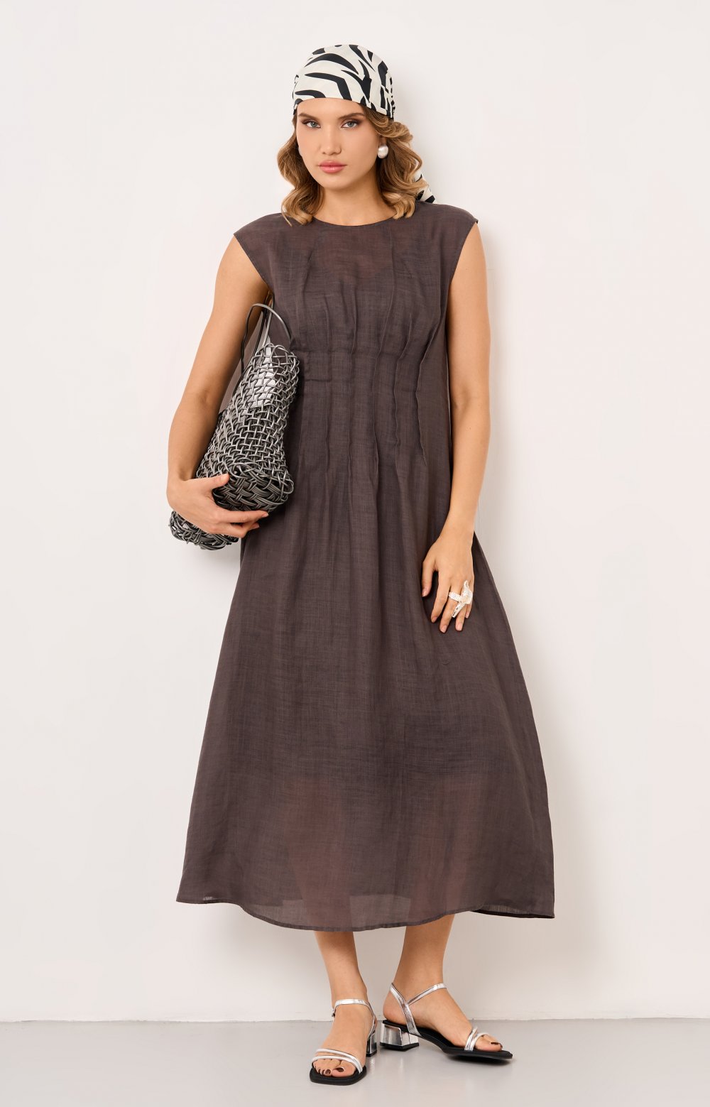 Платье АУРА 03538С серый