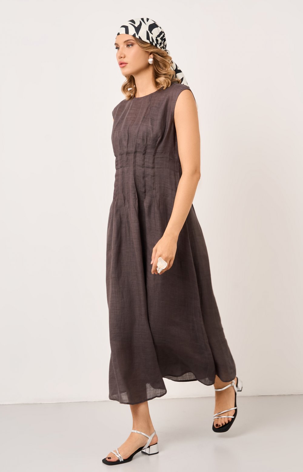 Платье АУРА 03538С серый