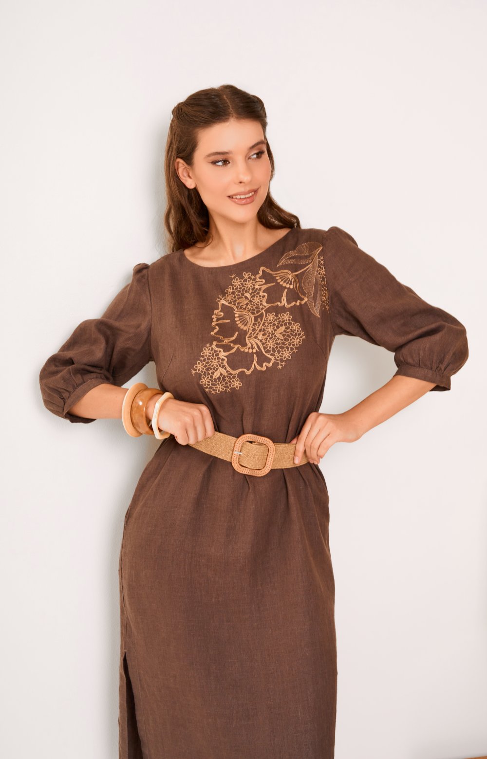 Платье КАНДИАНИ 03543С коричневый