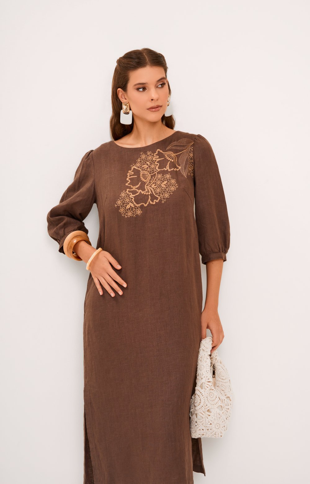 Платье КАНДИАНИ 03543С коричневый