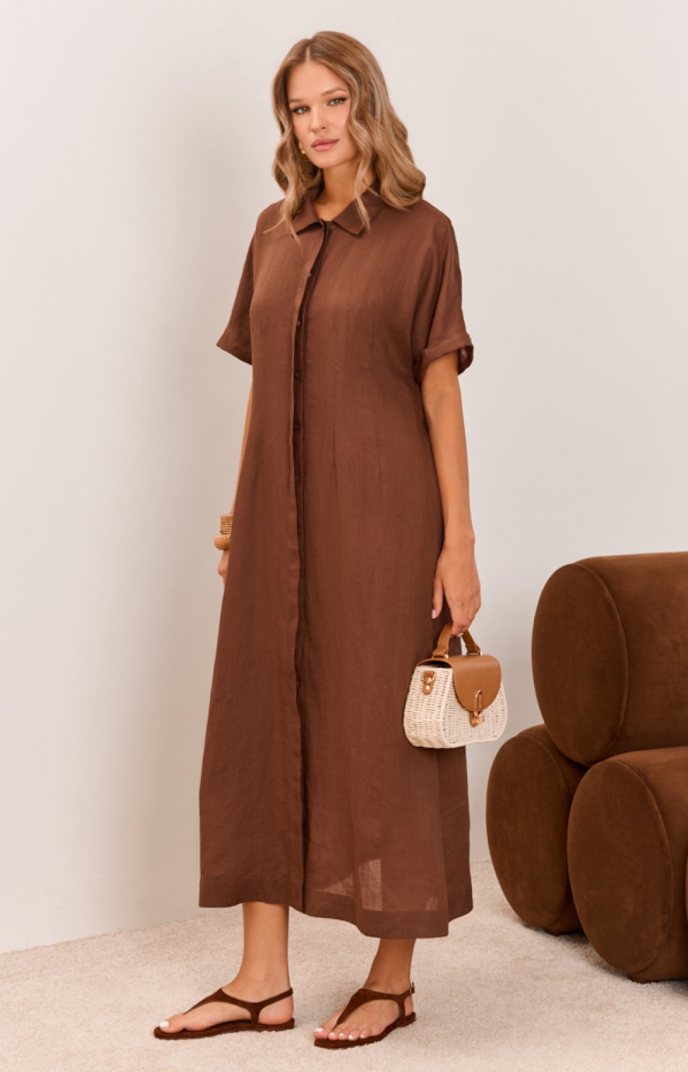 Платье БЭЛАНС 03544С коричневый