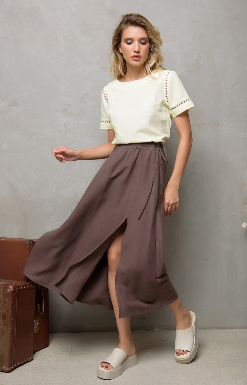 Юбка ВЕРОНИКА 07166Y коричневый 