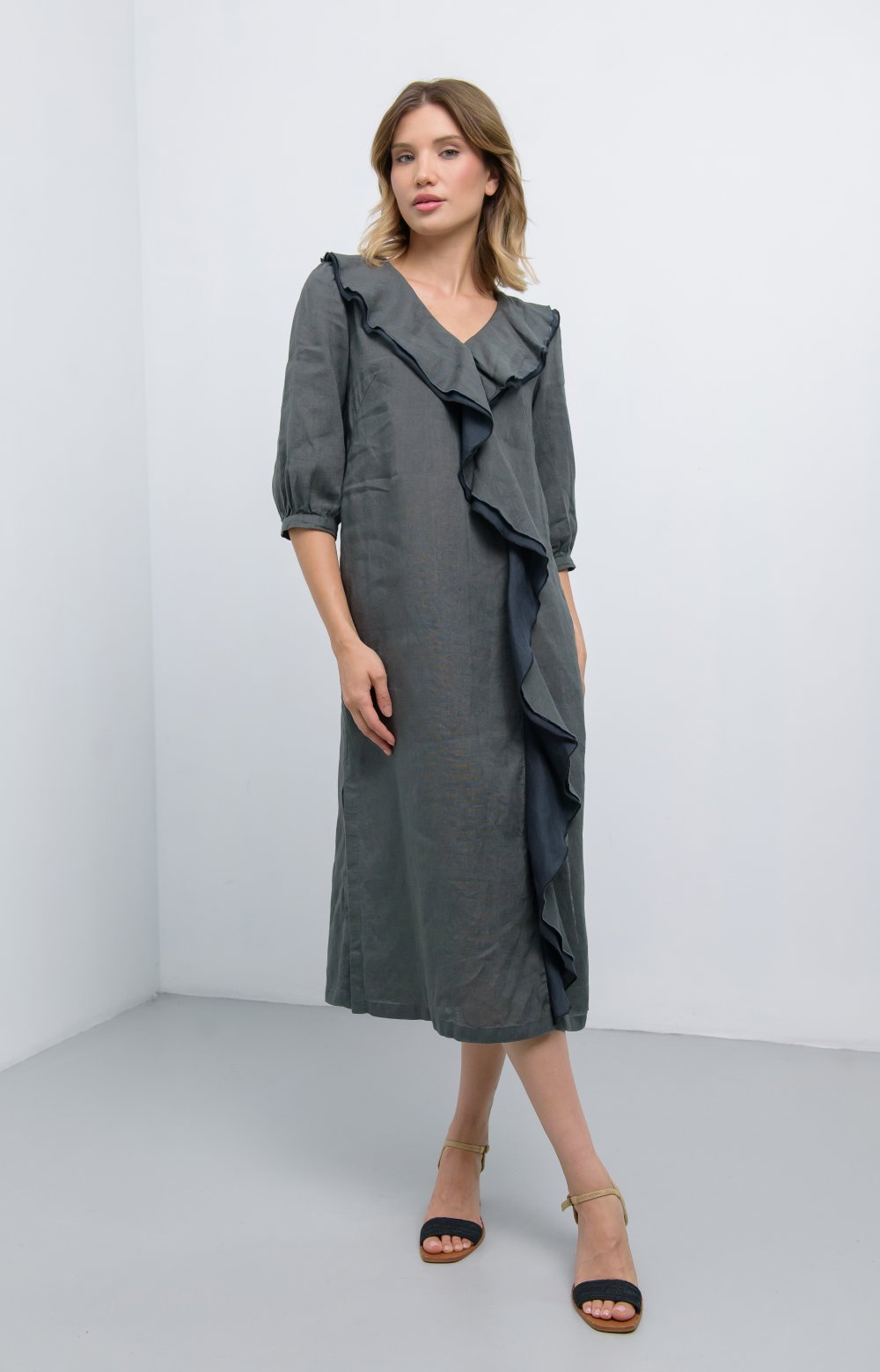 Платье ДАЯНА 03026Q серый  