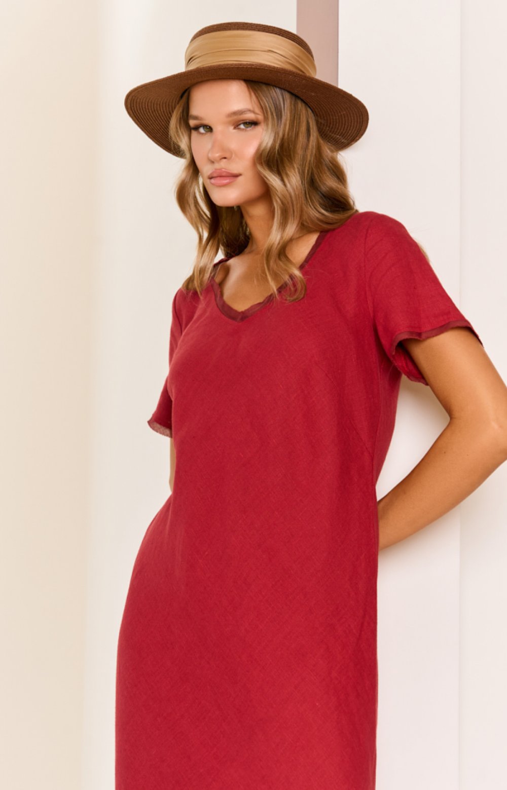 Платье БАЗИК 03522С бордовый