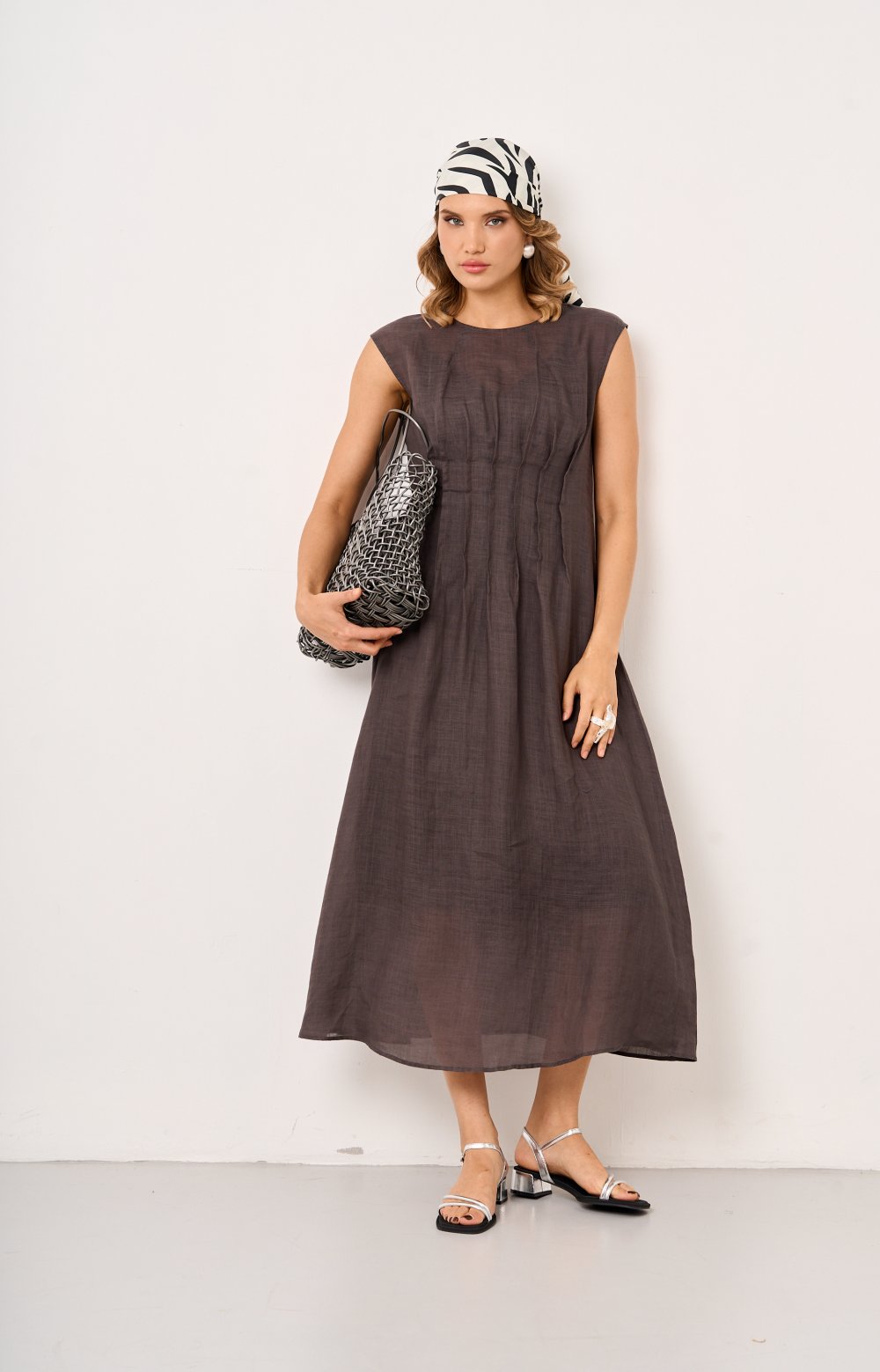 Платье АУРА 03538С серый