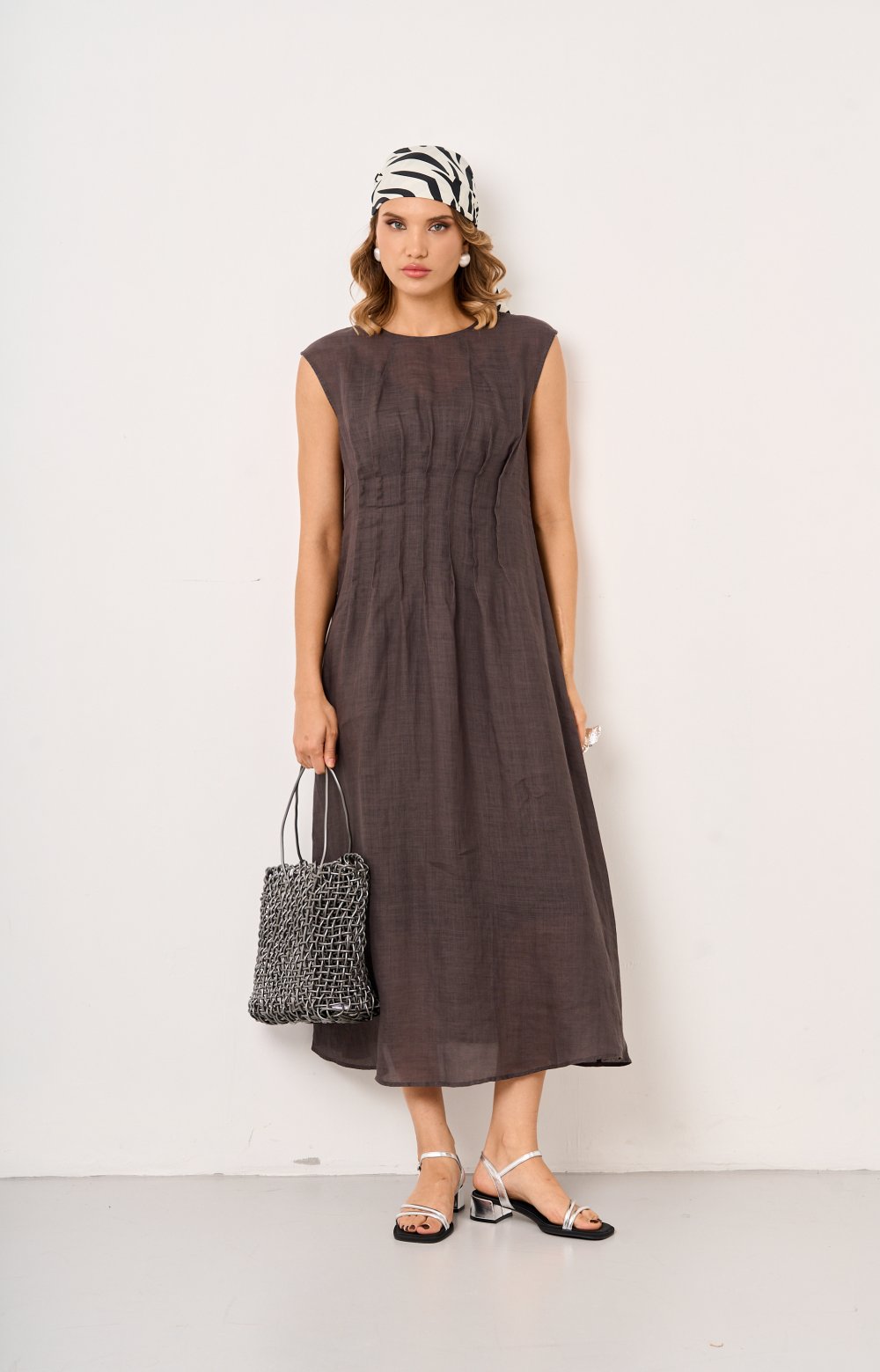 Платье АУРА 03538С серый