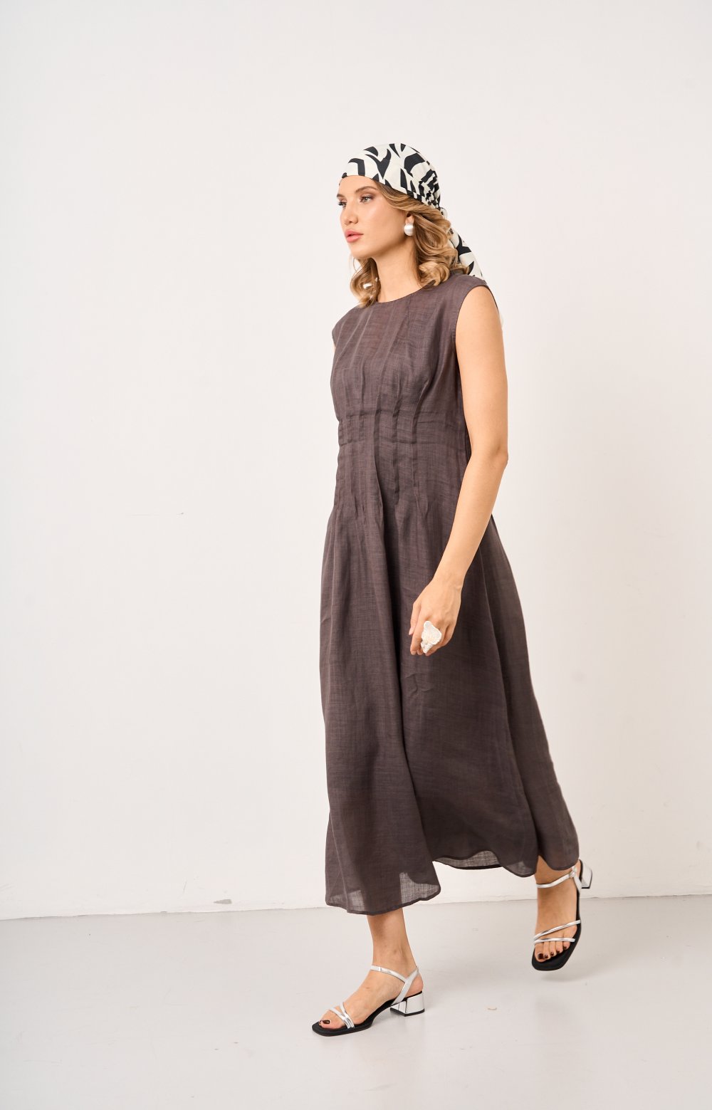 Платье АУРА 03538С серый