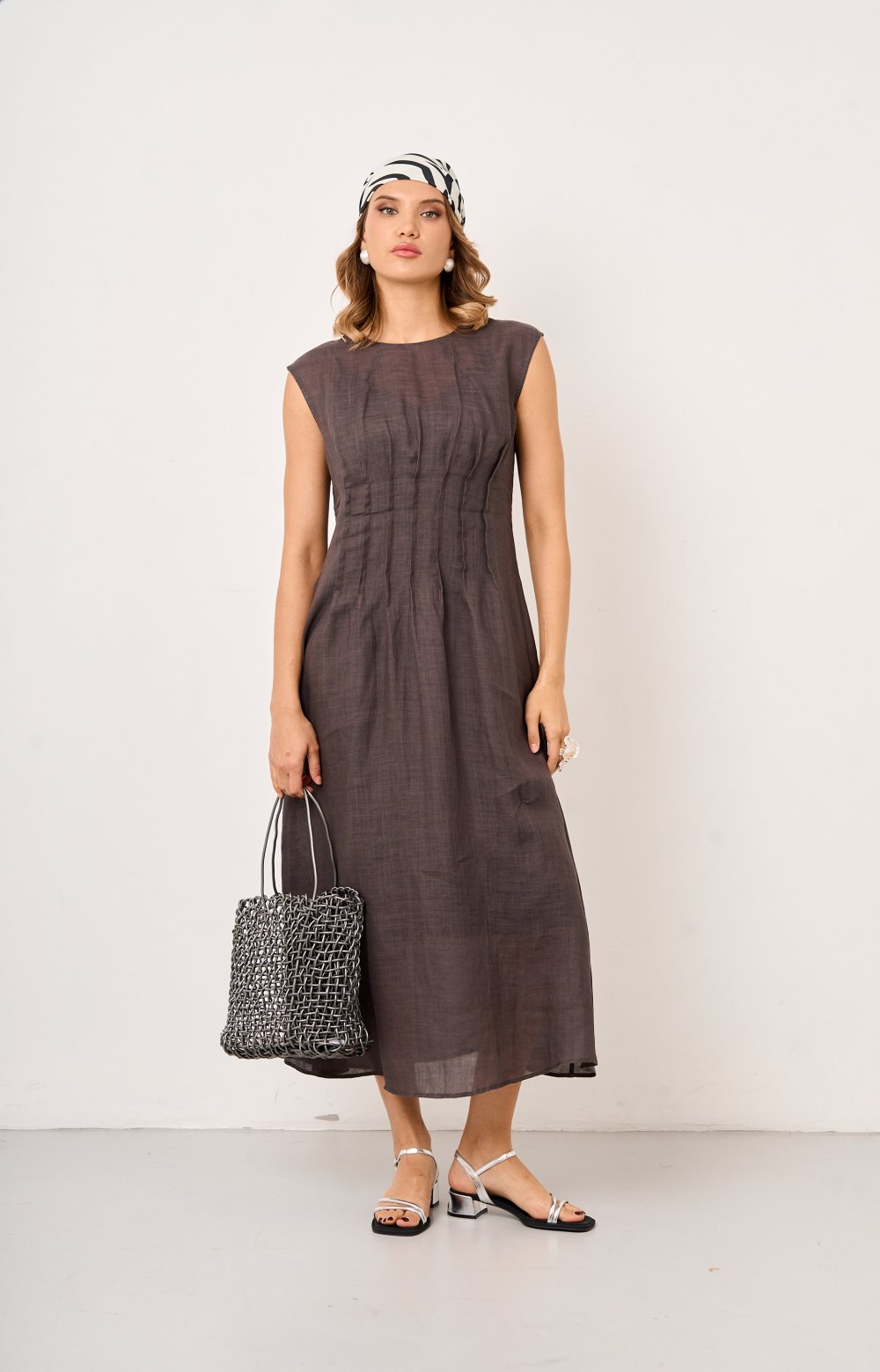 Платье АУРА 03538С серый