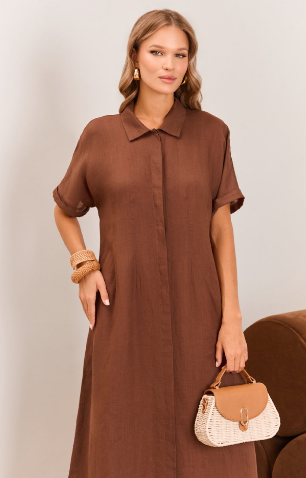 Платье БЭЛАНС 03544С коричневый