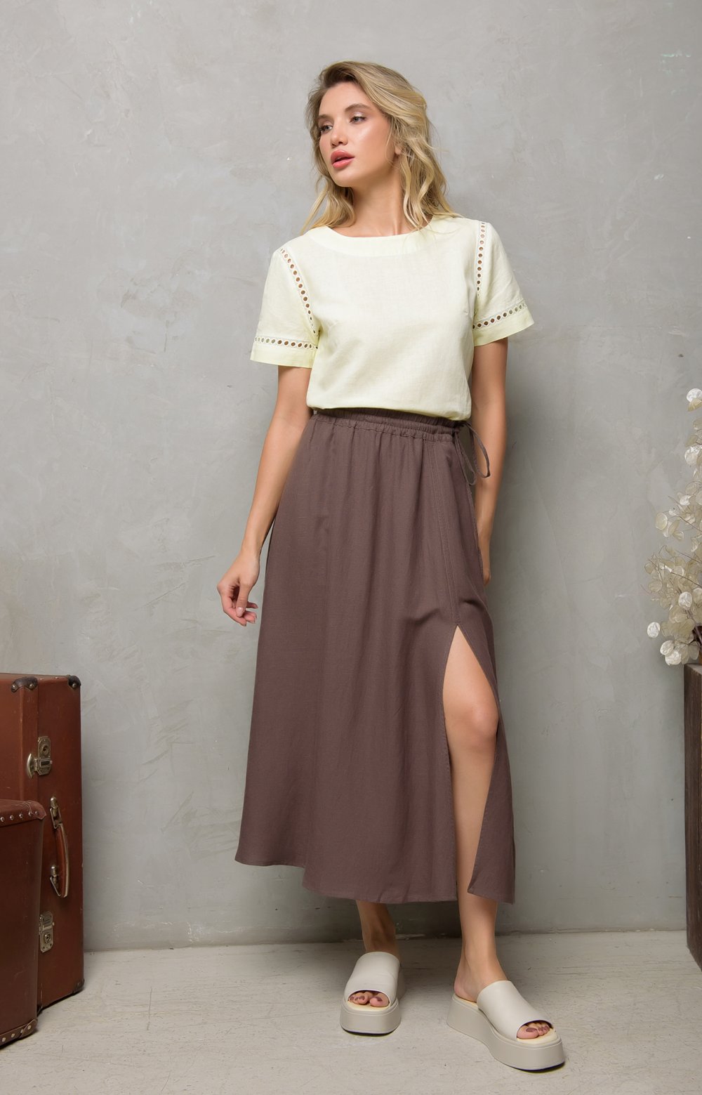 Юбка ВЕРОНИКА 07166Y коричневый 