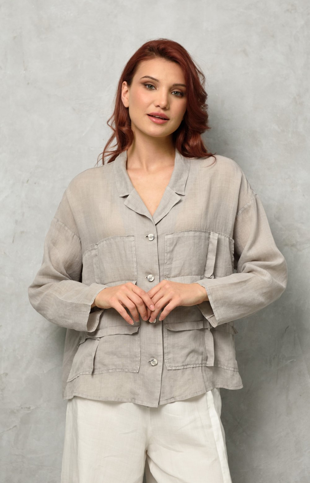 Блузка ФРЕДО 05189Y серый