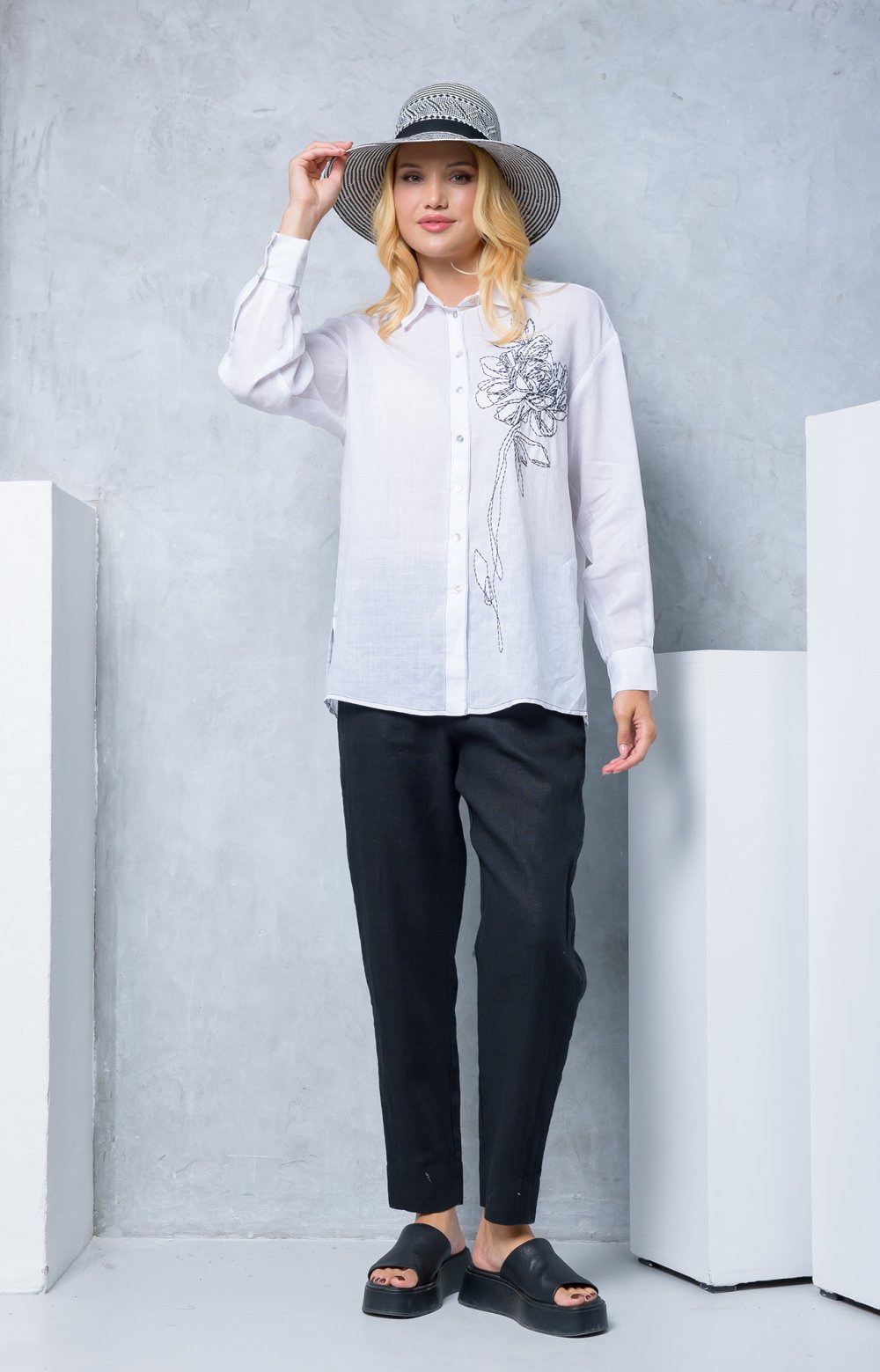 Блузка ПЕОНИ 05575AA белый