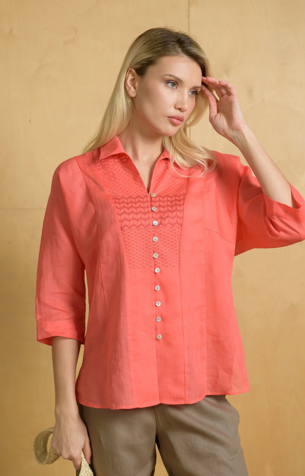 Блузка ПАЛЕРМО 05568AA коралловый